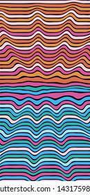 Abstract multicolored waves and stripes. Twisted stripes optical illusion.Vector illustration