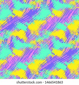 Abstract Multicolored Waves Textured Background.  Seamless Pattern.