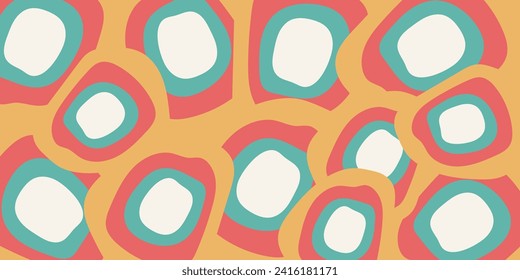 Abstract multicolored yellow, blue, red, white design circles - background. Bright vector illustration for cards, business, banners, wallpaper, textile, wrapping	