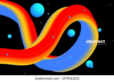 Abstract multi-colors background with fluid style, digital technology, smooth particle wave, big data techno design concept background wallpaper, vector eps
