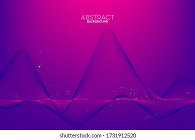 Resumen de ondas de línea de flujo de varios colores, fondo y fondo de fondo. Vector