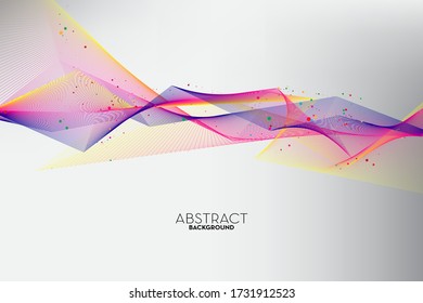 Resumen de ondas de línea de flujo de varios colores, fondo y fondo de fondo. Vector