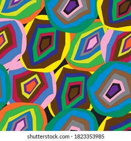 abstract multicoloured circles repeat seamless pattern 