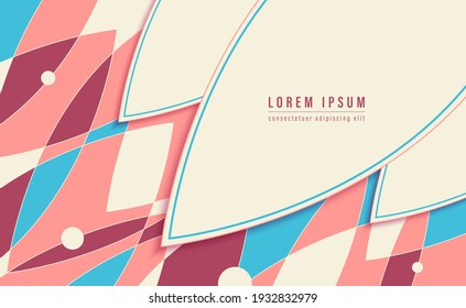 Abstract multicoloured geometric background with petal shape. Applicable for card invitation, flyer, poster, cover design. Vector illustration