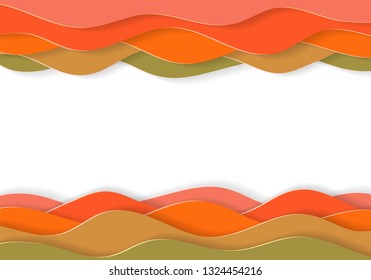 Abstract multilayered cartoon paper background with 3d effect.
