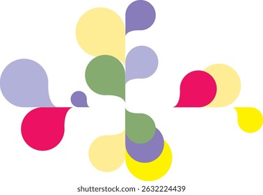 Abstract Multi-Layered Circular Bubble Elements, Dynamic Gradient Rings with Organic Shapes