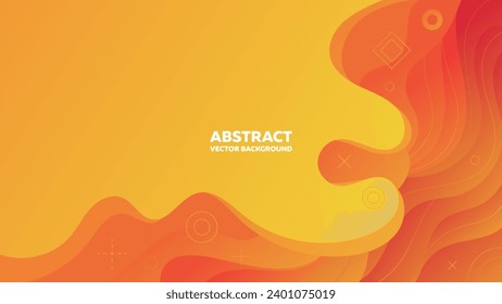 Abstract, multi-layered, vector background with geometric shapes in orange tones.