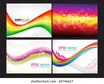 abstract multiple background set vector illustration