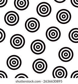 Abstract multiple circles in random order seamless pattern, minimalist simple hand drawn vector illustration, decorative monochrome texture, repeat ornament for textile, gift paper