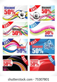 abstract multiple colorful discount card vector illustration