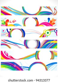 abstract multiple colorful web banners vector illustration