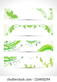 abstract multiple eco banner set vector illustration