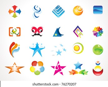 abstract multiple logo icons template vector illustration