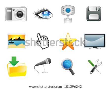 abstract multiple media icon vector illustration