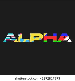 Abstract Multiple Palette on Alpha Typography Ilustration, Black Background