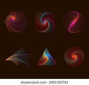 Abstract multiple shapes colorful vector element