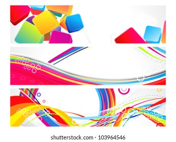 abstract multiple web banners background vector illustration