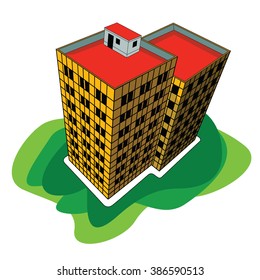 Abstract multistory modern house.