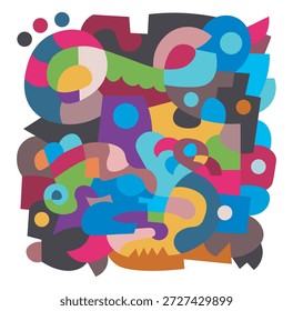 arte de rabiscar mural abstrato para decoração de parede