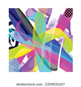 abstract mural street art packaging color splash vector wall painting background