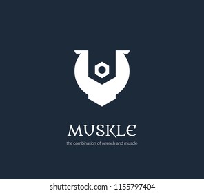 Abstract Muscle wrench. Isolated Vector Illustration