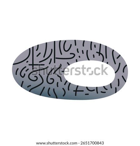 Abstract Museum of the future in Dubai, United Arab Emirates, Middle East. Egg form building. Flat vector illustration isolated on white background.