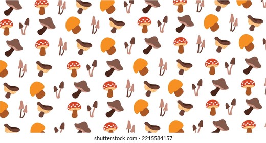 Abstract mushroom in cute pattern design style for cartoon background and wallpaper