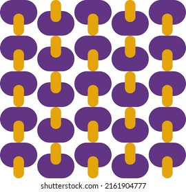 Abstract Mushroom Pattern in Violet And Yellow Color