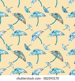 Abstract  mushroom seamless pattern background. 