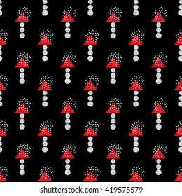 Abstract mushrooms pattern. Vector background.