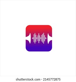  abstract music app icon template logo design isolated rounded, for desktop and gadget application icons