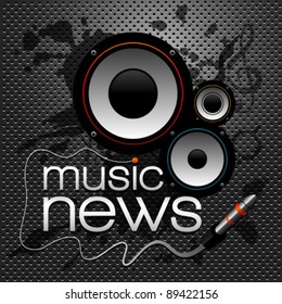 Abstract music background with audio speaker.  Graphic Design Editable For Your Design.
