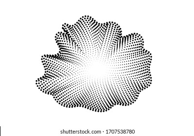 Antecedentes musicales abstractos. Visualización del flujo de partículas de datos grandes. Ilustración futurista de ciencia infográfica. Ola sonora. Visualización del sonido. Pasos 10