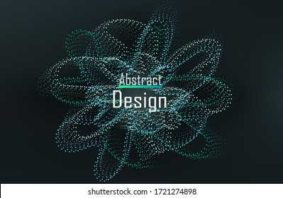 Abstract Music background. Big Data Particle Flow Visualisation. Science infographic futuristic illustration. Sound wave. Sound visualization. eps 10