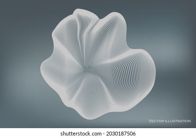Abstrakter musikalischer Hintergrund. Visualisierung von Big Data-Teilchen Wissenschaftsinfographische futuristische Illustration. Schallwelle. Audiovisualisierung