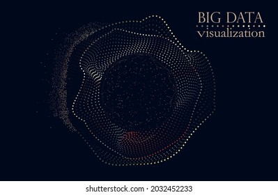 Abstract Music Background. Big Data Particle Flow Visualisation. Science Infographic Futuristic Illustration. Sound Wave. Sound Visualization. Abstract Segwit.