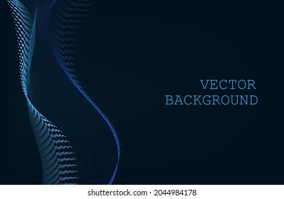 Abstract Music background. Big Data Particle Flow Visualisation. Science infographic futuristic illustration. Sound wave. Sound visualization. Abstract Segwit.