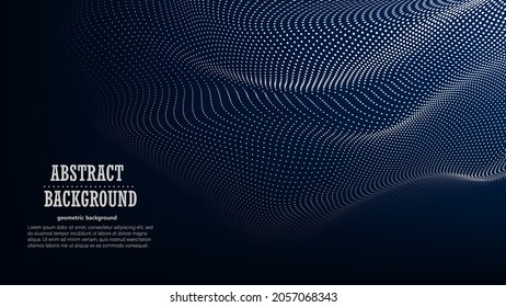 Resumen Fondo musical. Visualización del flujo de partículas de Big Data. Ilustración futurista de ciencia infográfica. Ola sonora. Visualización de sonido