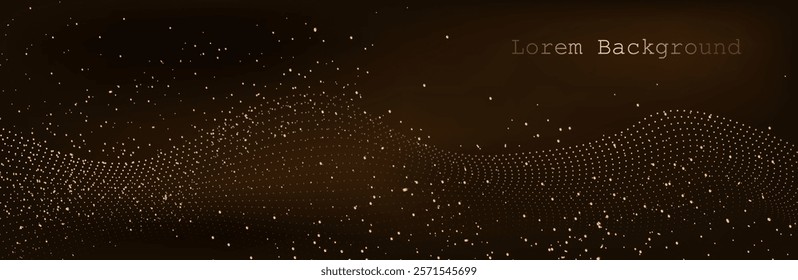 Abstract Music background. Big Data Particle Flow Visualisation. Science infographic futuristic illustration. Sound wave. Sound visualization. Abstract Segwit. brown background