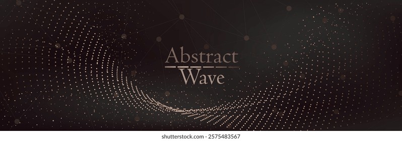 Abstract Music background. Big Data Particle Flow Visualisation. Science infographic futuristic illustration. Sound wave. Sound visualization.Premium background design with mocha mousse sound wave