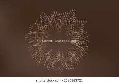 Abstract Music background. Big Data Particle Flow Visualisation. Science infographic futuristic illustration. Sound wave. Sound visualization. eps 10. mocha mousse background. brown banner. 