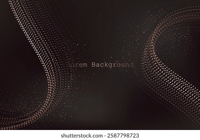 Abstract Music background. Big Data Particle Flow Visualisation. Science infographic futuristic illustration. Sound wave. Sound visualization.Premium background design with mocha mousse sound wave
