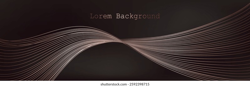 Abstract Music background. Big Data Particle Flow Visualisation. Science infographic futuristic illustration. Sound wave. Sound visualization.Premium background design with mocha mousse sound wave