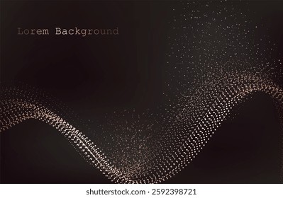 Abstract Music background. Big Data Particle Flow Visualisation. Science infographic futuristic illustration. Sound wave. Sound visualization.Premium background design with mocha mousse sound wave