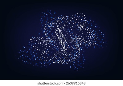 Abstract Music background. Big Data Particle Flow Visualisation. Science infographic futuristic illustration. Sound wave. Sound visualization. eps 10	
