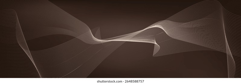 Fondo de música Abstractas. Big Data Flujo de partículas Visualización de la industria química. Ciencia infografía ilustración futurista. Onda sonora. Diseño de fondo de Premium con onda de sonido Mousse Mocha