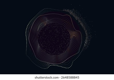 Abstract Music background. Big Data Particle Flow Visualisation. Science infographic futuristic illustration. Sound wave. Sound visualization. Abstract Segwit.
