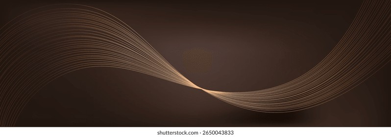 Abstract Music background. Big Data Particle Flow Visualisation chemical industry. Science infographic futuristic illustration. Sound wave. Premium background design with mocha mousse sound wave