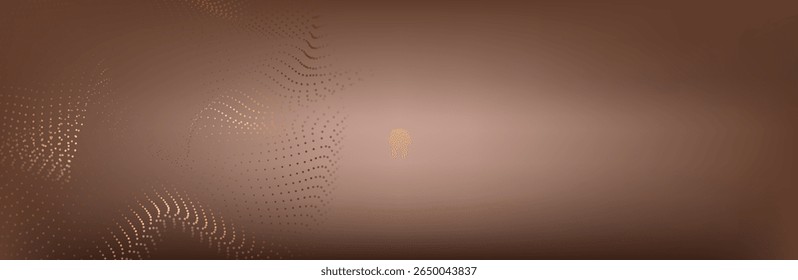 Abstract Music background. Big Data Particle Flow Visualisation chemical industry. Science infographic futuristic illustration. Sound wave. Premium background design with mocha mousse sound wave