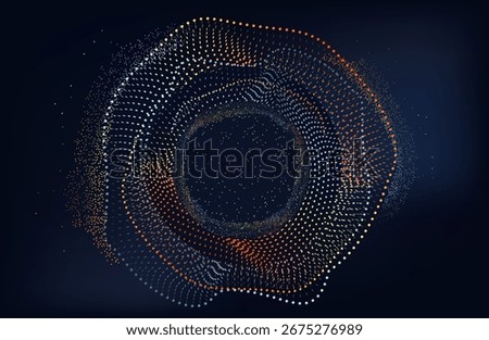 Abstract Music background. Big Data Particle Flow Visualisation. Science infographic futuristic illustration. Sound wave. Sound visualization. Abstract Segwit.